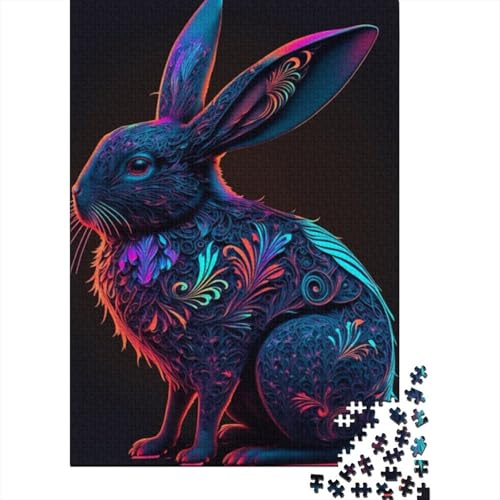 1000-teiliges Puzzle mit Tieren und Kaninchen für Erwachsene, Holzpuzzle, Lernspiel für Erwachsene und Jugendliche, 1000 Teile (38 x 26 cm) von LMYmoney
