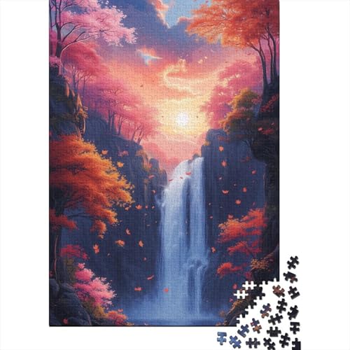 1000-teiliges Puzzle mit Wasserfällen im Herbst für Erwachsene, Puzzles, Lernspielzeug, 1000 Teile (38 x 26 cm) von LMYmoney