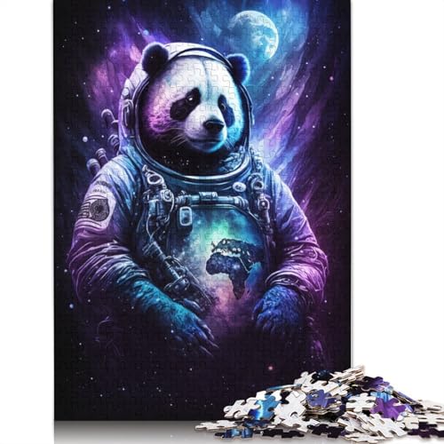 1000-teiliges Puzzle mit Weltraum-Astronauten-Panda für Erwachsene und Jugendliche, Lernspielzeug aus Holz, 1000 Teile (75 x 50 cm) von LMYmoney