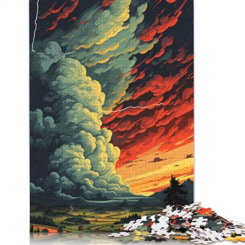 1000-teiliges Puzzle mit Wolkengemälde, für Erwachsene, Holzpuzzles für Erwachsene, Teenager, Mann, Frau, Geschenk, 1000 Stück (75 x 50 cm) von LMYmoney