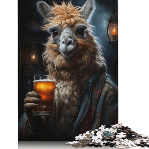 1000-teiliges Puzzle mit betrunkenem Lama, Schwierigkeitsgrad für Erwachsene, entspannendes Spiel, Spielzeug, (75 x 50 cm) von LMYmoney