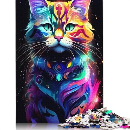 1000-teiliges Puzzle mit bunten Graffiti-Katzenmotiven für Erwachsene und Teenager, 1000 Stück (75 x 50 cm) von LMYmoney