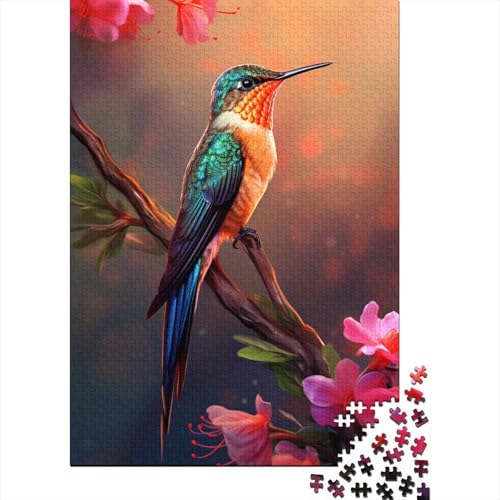 1000-teiliges Puzzle mit bunten Kolibris für Erwachsene, Holzpuzzle, Puzzles für Erwachsene, 1000 Teile (38 x 26 cm) von LMYmoney