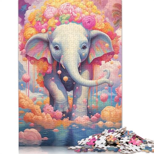 1000-teiliges Puzzle mit bunten Tieren und Elefanten für Erwachsene, Puzzle für Erwachsene und Jugendliche ab 12 Jahren, 1000 Teile (75 x 50 cm) < von LMYmoney