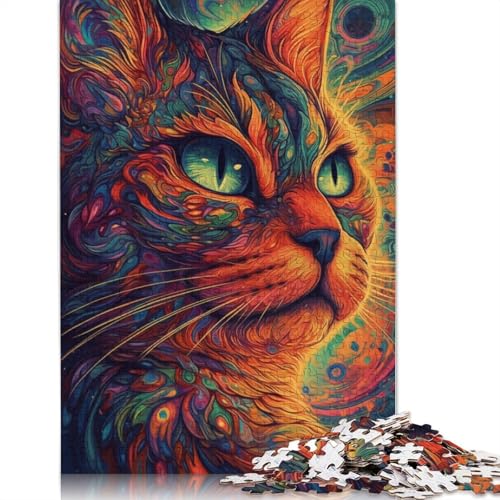 1000-teiliges Puzzle mit bunten Weltraumkatzen für Erwachsene und Teenager, 1000 Teile (75 x 50 cm) von LMYmoney