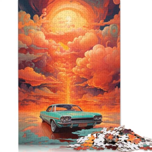 1000-teiliges Puzzle mit coolem Auto-Gemälde für Erwachsene, Holzpuzzle für Erwachsene, für Familienspaß und Spieleabend, 1000 Teile (75 x 50 cm) von LMYmoney