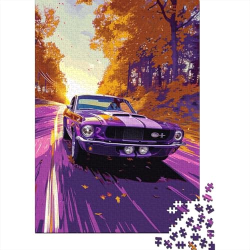 1000-teiliges Puzzle mit coolen klassischen Sportwagen für Erwachsene, Holzpuzzles, Puzzles für Erwachsene, Lernspiel, Herausforderungsspielzeug (38 x 26 cm) von LMYmoney