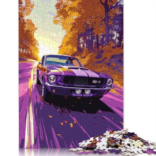 1000-teiliges Puzzle mit coolen klassischen Sportwagen für Erwachsene und Teenager, Lernspielzeug aus Holz, 1000 Teile (75 x 50 cm) von LMYmoney