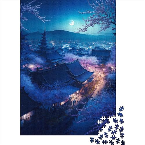 1000-teiliges Puzzle mit japanischen Tempeln für Erwachsene und Jugendliche, Holzpuzzle, Lernspiel, Herausforderung, Spielzeug, Geburtstagsgeschenke, 1000 Stück (38 x 26 cm) von LMYmoney