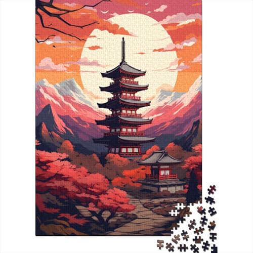 1000-teiliges Puzzle mit japanischen Tempeln für Erwachsene und Teenager, 1000 Teile (38 x 26 cm) von LMYmoney