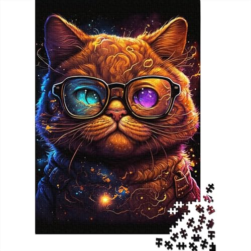 1000-teiliges Puzzle mit kosmischem Garfield und Brille für Erwachsene, Puzzle für Erwachsene und Jugendliche ab 12 Jahren (38 x 26 cm) < von LMYmoney