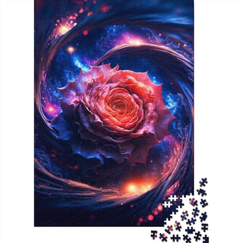 1000-teiliges Puzzle mit kosmischen Blumen für Erwachsene, Holzpuzzles für Erwachsene, Teenager, Mann, Frau, Geschenk, 1000 Stück (38 x 26 cm) von LMYmoney