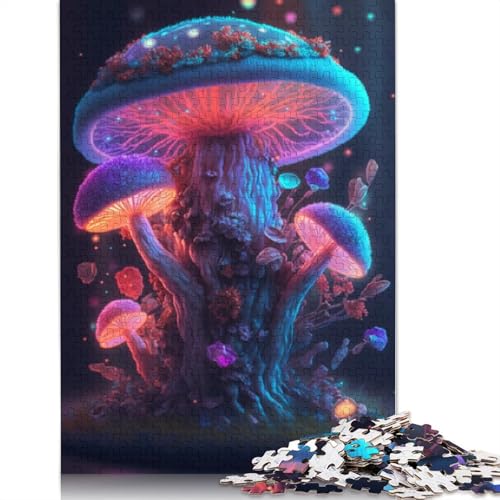 1000-teiliges Puzzle mit kosmischen Pilzen für Erwachsene, Holzpuzzles für Erwachsene, Teenager, Mann, Frau, Geschenk, 1000 Stück (75 x 50 cm) von LMYmoney