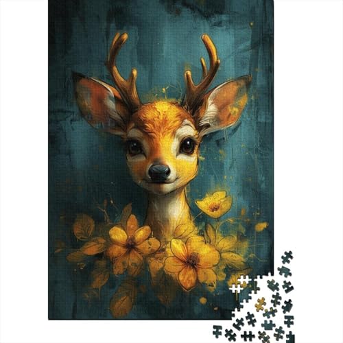 1000-teiliges Puzzle mit süßem kleinen gelben Hirschen, für Erwachsene und Teenager, 1000 Teile (38 x 26 cm) von LMYmoney