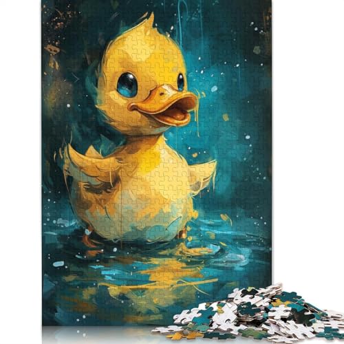 1000-teiliges Puzzle mit süßer Kleiner gelber Ente für Erwachsene und Teenager, Lernspiele für zu Hause, DIY-Spielzeug, 1000 Stück (75 x 50 cm) von LMYmoney