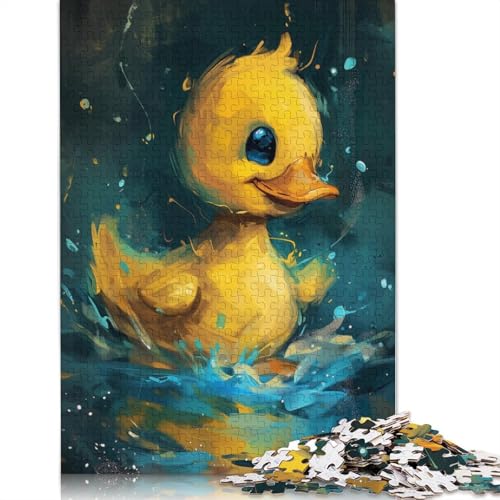 1000-teiliges Puzzle mit süßer Kleiner gelber Ente für Erwachsene und Teenager, Lernspiele für zu Hause, DIY-Spielzeug, 1000 Stück (75 x 50 cm) von LMYmoney