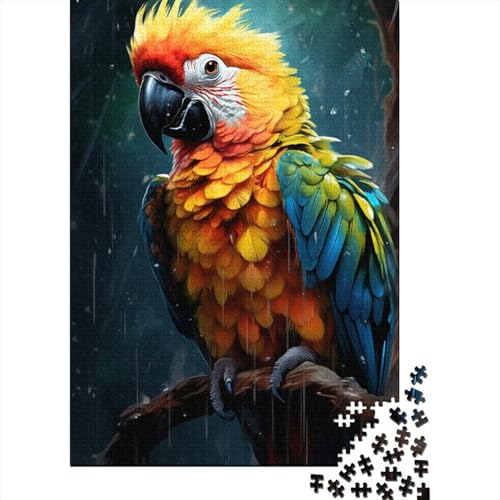 1000-teiliges Puzzle mit wunderschönem Papagei für Erwachsene, Holzpuzzle, Lernspiel für Erwachsene Teenager, 1000 Teile (38 x 26 cm) von LMYmoney