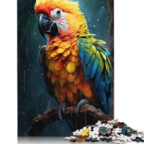 1000-teiliges Puzzle mit wunderschönem Papagei für Erwachsene und Teenager, Holzpuzzle, 1000 Teile (75 x 50 cm) von LMYmoney