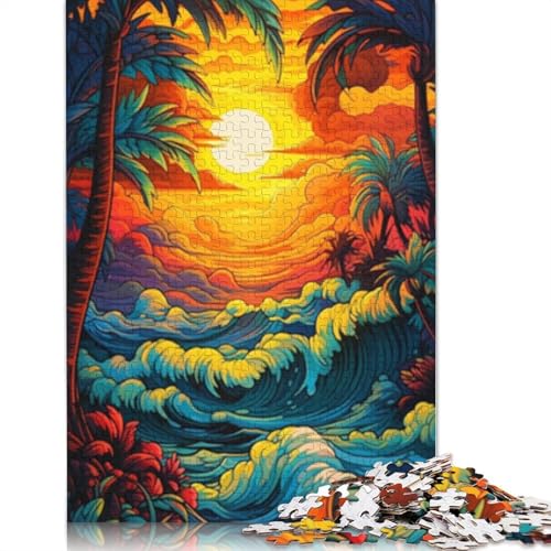 1000-teiliges Puzzle mit wunderschönem Strandmotiv für Erwachsene Teenager, Holzpuzzle, nachhaltiges Puzzle für Erwachsene | Spiele 1000 Teile (75 x 50 cm) von LMYmoney