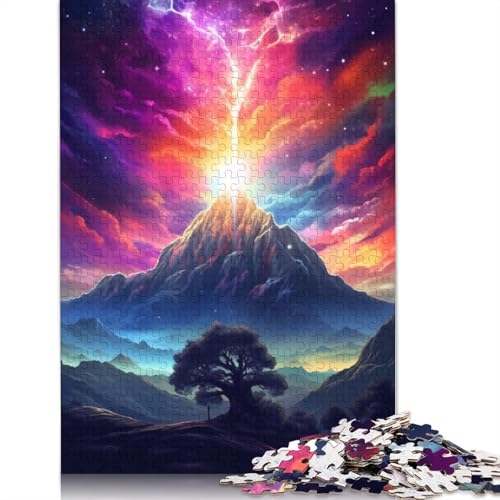 1000-teiliges Regenbogen-Vulkan-Puzzle für Erwachsene und Jugendliche, Holzpuzzle, nachhaltiges Puzzle für Erwachsene | Spiele 1000 Teile (75 x 50 cm) von LMYmoney