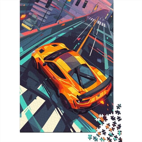 1000-teiliges Supercar-Rennen für Erwachsene, schwieriges Puzzle aus Holz für Erwachsene, 1000 Teile (38 x 26 cm) von LMYmoney