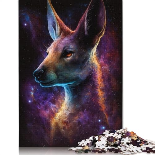 1000-teiliges Tier-Känguru-Puzzle für Erwachsene, Holzpuzzle für Erwachsene, Lernspiel, Herausforderungsspielzeug, 1000 Stück (75 x 50 cm) von LMYmoney