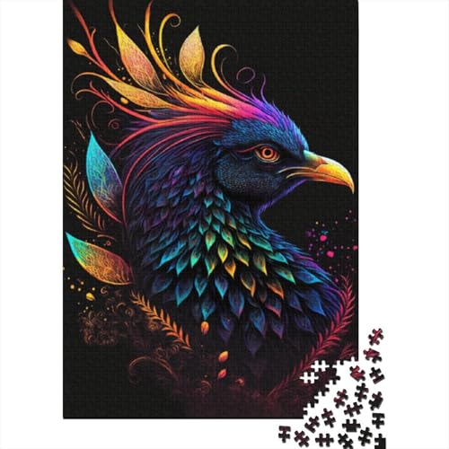 1000-teiliges Tier-Phönix-Puzzle für Erwachsene, Holzpuzzle für Erwachsene, Lernspiel, Herausforderungsspielzeug, 1000 Stück (38 x 26 cm) von LMYmoney