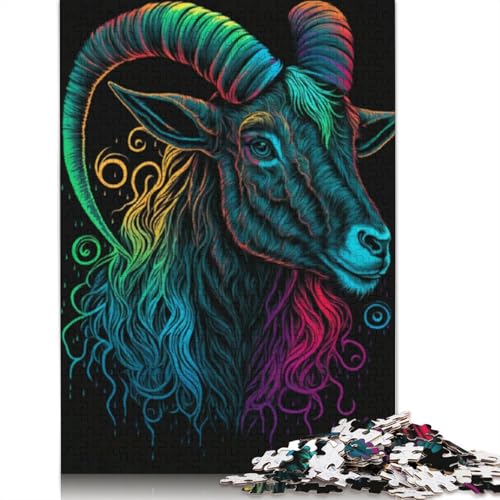 1000-teiliges Tier-Ziegen-Puzzle für Erwachsene und Teenager, Holzpuzzle, 1000 Teile (75 x 50 cm) von LMYmoney