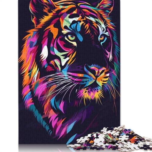 1000-teiliges Tiger-Puzzle für Erwachsene, Puzzle, Lernspiel, Herausforderungsspielzeug, 1000 Stück (75 x 50 cm) von LMYmoney