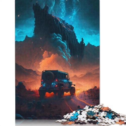 1000-teiliges Weltraum-Puzzle „Coole Autos“ für Erwachsene und Jugendliche, Holzpuzzle, nachhaltiges Puzzle für Erwachsene | Spiele 1000 Teile (75 x 50 cm) von LMYmoney