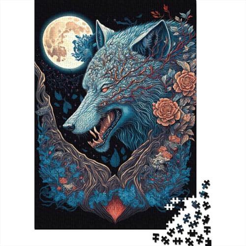 1000-teiliges Wolf-Holzpuzzle, Holzpuzzle für Erwachsene und Jugendliche ab 12 Jahren, 1000 Teile (38 x 26 cm) von LMYmoney