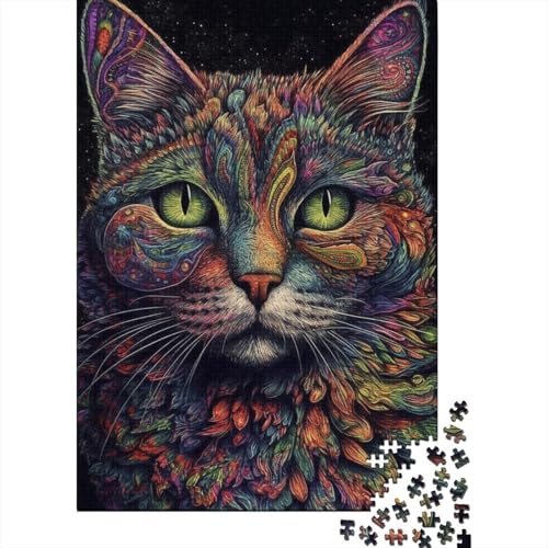1000-teiliges buntes Weltraumkatzen-Puzzle für Erwachsene, Puzzle, Puzzle für Erwachsene, einzigartige Heimdekoration und Geschenke, 1000 Teile (38 x 26 cm) von LMYmoney