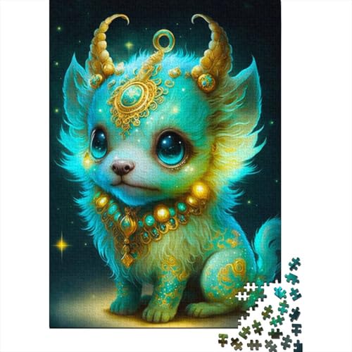 1000-teiliges süßes Drachenbaby-Puzzle für Erwachsene, Holzpuzzle, Lernspiel für Erwachsene Teenager, 1000 Teile (38 x 26 cm) von LMYmoney