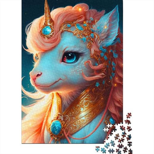 1000-teiliges süßes Drachenbaby-Puzzle für Erwachsene, Holzpuzzle für Erwachsene, Lernspiel, Herausforderungsspielzeug, 1000 Stück (38 x 26 cm) von LMYmoney