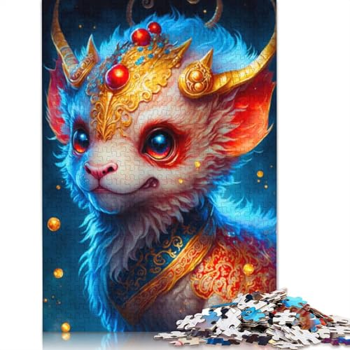 1000-teiliges süßes Drachenbaby-Puzzle für Erwachsene und Teenager, Holzpuzzle, 1000 Teile (75 x 50 cm) von LMYmoney