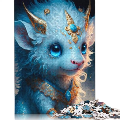 1000-teiliges süßes Drachenbaby-Puzzle für Erwachsene und Teenager, Holzpuzzle, 1000 Teile (75 x 50 cm) von LMYmoney