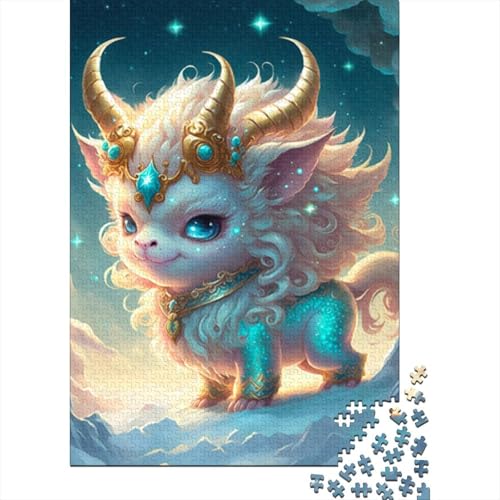 1000-teiliges süßes Drachenbaby-Puzzle für Erwachsene und Teenager, Holzpuzzle, Lernspiel, Herausforderung, Spielzeug, Geburtstagsgeschenke, 1000 Stück (38 x 26 cm) von LMYmoney