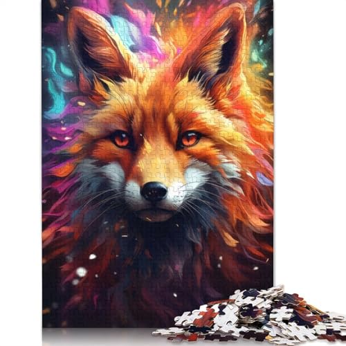 Abstraktes Graffiti-Fuchs-Kunst-Puzzle, rechteckig, Pappe, Papier, rechteckig, Puzzle für Erwachsene und Kinder, 1000 Teile (75 x 50 cm) von LMYmoney