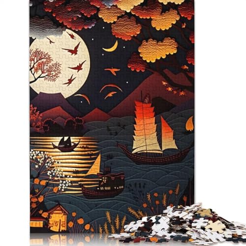 Abstraktes Mondlicht, 520-teiliges Puzzle, ab 18 Jahren, Lernspiele, Puzzles für Erwachsene, für Frauen, für Kinder ab 12 Jahren, 520 Teile (52 x 38 cm) von LMYmoney