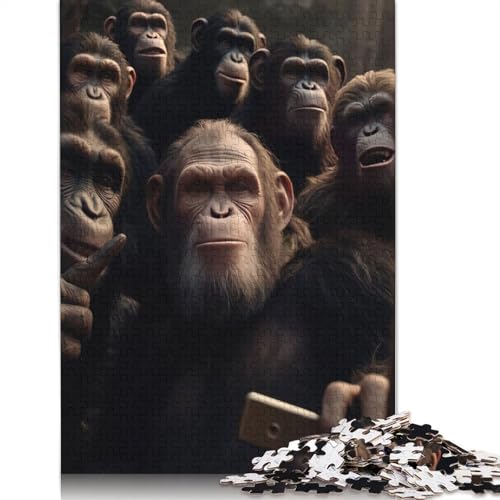 Affen Machen EIN Selfie-Puzzle, Denksportaufgabe, Premium-Puzzle aus Karton für Kinder und Erwachsene ab 12 Jahren, 1000 Teile (26 x 38 cm) von LMYmoney