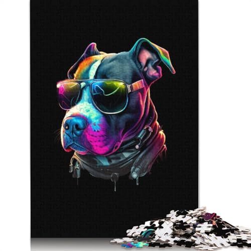 American Staffordshire Puzzle für Erwachsene, 1000 Teile, kreative Spiele, Puzzle, Geschenke für Männer, für Frauen, Männer, 1000 Stück (75 x 50 cm) von LMYmoney
