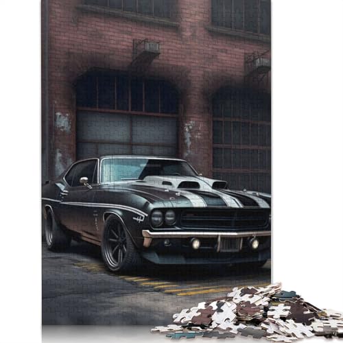 Amerikanisches Muscle-Car-Puzzle, Dekompressionsspielzeug, 100 Prozent recycelter Karton, Puzzle für Erwachsene, Teenager, Vatertagsgeschenke, 1000 Teile (75 x 50 cm) von LMYmoney