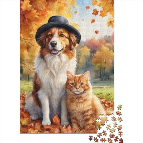 Animal Art Dog Puzzle 1000 Teile Schwer Puzzle Spielzeug Pädagogisches Spiel Impossible Herausforderung Spielzeug Für Erwachsene Kinder 1000pcs (38x26cm) von LMYmoney