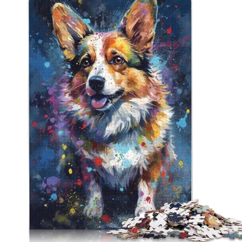 Animal Art Dog Puzzle 1000-teilige Schwer Puzzle Spielzeug Lernspiel Impossible Herausforderung Spielzeug Für Erwachsene Und Kinder Ab 14 Jahren 1000pcs (75x50cm) von LMYmoney