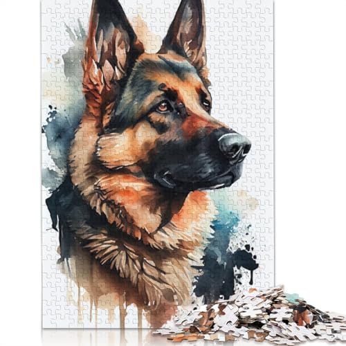 Animal Art Dog Puzzle 1000-teilige Schwer Puzzle Spielzeug Pädagogisches Spiel Impossible Herausforderung Spielzeug Für Erwachsene Kinder 1000pcs (75x50cm) von LMYmoney