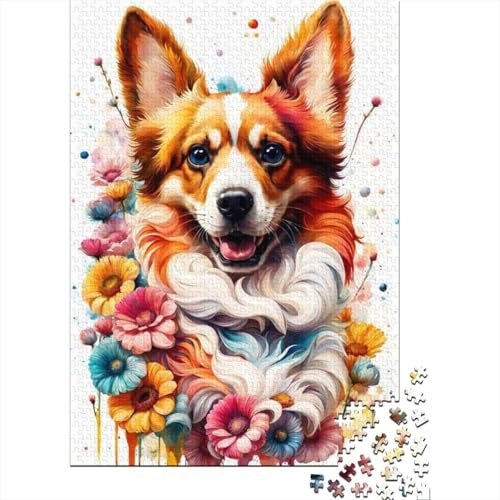 Animal Art Dog Puzzle 1000-teilige Schwer Puzzle Spielzeug Pädagogisches Spiel Impossible Herausforderungsspielzeug Für Erwachsene Kinder 1000pcs (38x26cm) von LMYmoney