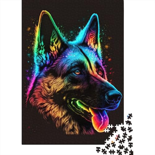 Animal Art Dog Puzzles 1000 Teile Schwer Puzzle Spielzeug Pädagogisches Spiel Impossible Herausforderungsspielzeug Für Erwachsene Kinder 1000pcs (38x26cm) von LMYmoney
