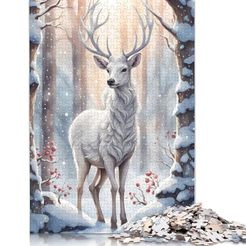 Animal Art Elk Puzzle 1000 Teile Schwer Puzzle Spielzeug Lernspiel Impossible Herausforderung Spielzeug Für Erwachsene Kinder 1000pcs (75x50cm) von LMYmoney