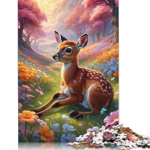 Animal Art Elk Puzzle 1000-teilige Schwer Puzzle Spielzeug Lernspiel Impossible Herausforderung Spielzeug Für Erwachsene Kinder 1000pcs (75x50cm) von LMYmoney