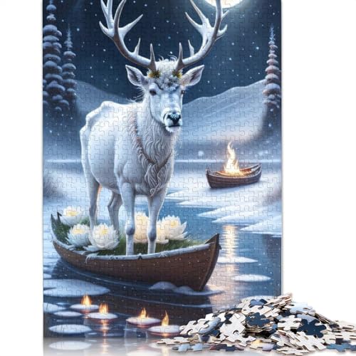 Animal Art Elk Puzzles 1000 Teile Schwer Puzzle Spielzeug Lernspiel Impossible Herausforderungsspielzeug Für Erwachsene Und Kinder Ab 14 Jahren 1000pcs (75x50cm) von LMYmoney